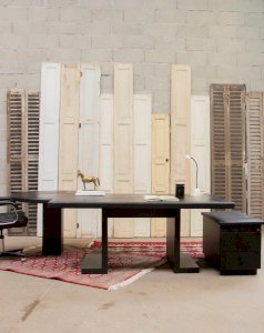 Yvan, le grand bureau italien Guido en cuir N°457