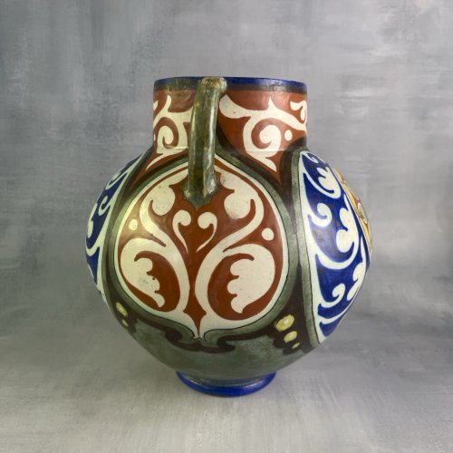 ZUID HOLLAND GOUDA Grand vase céramique Pays-Bas décor floral stylisé art déco